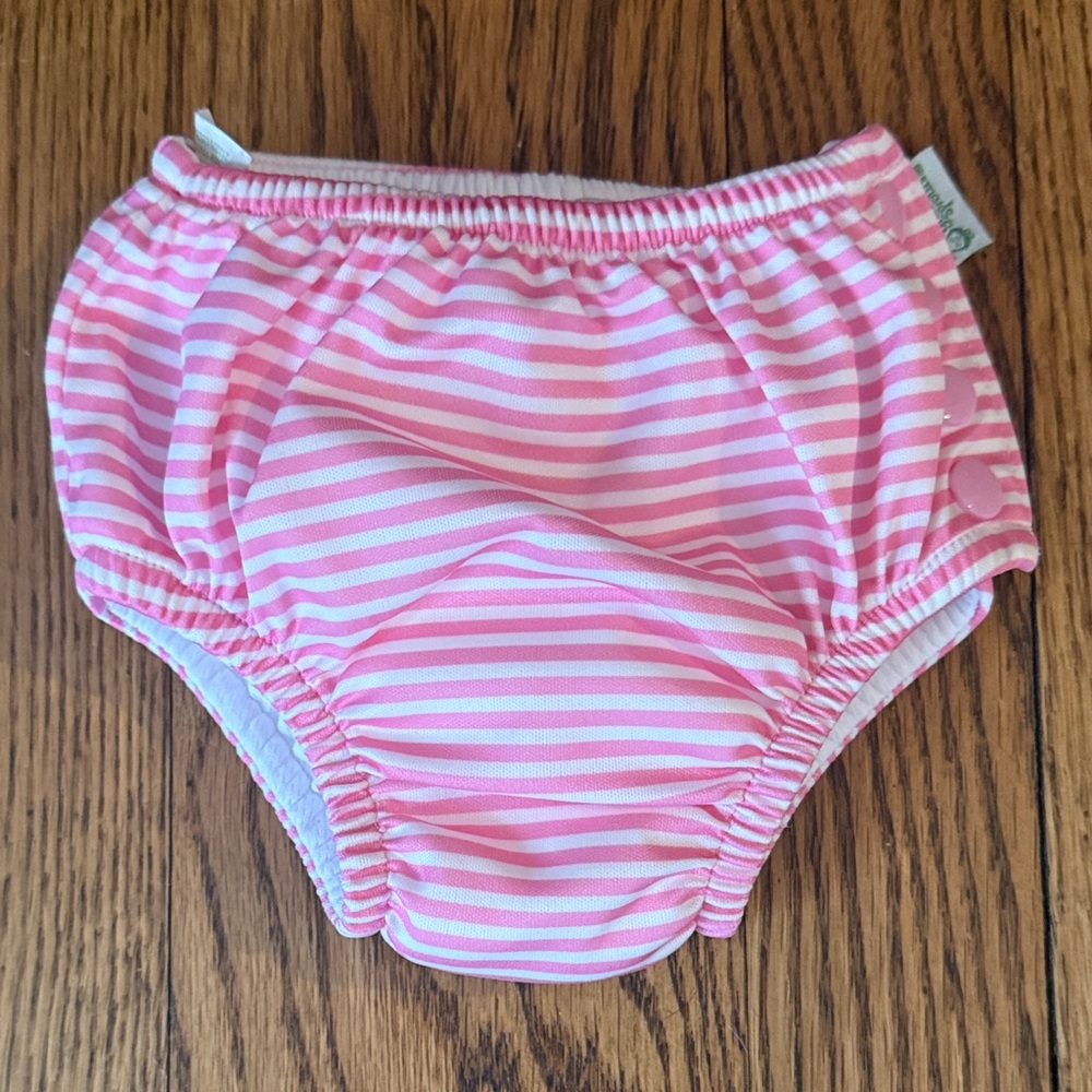 GREEN SPROUTS Pink Striped Swim Diaper 6M